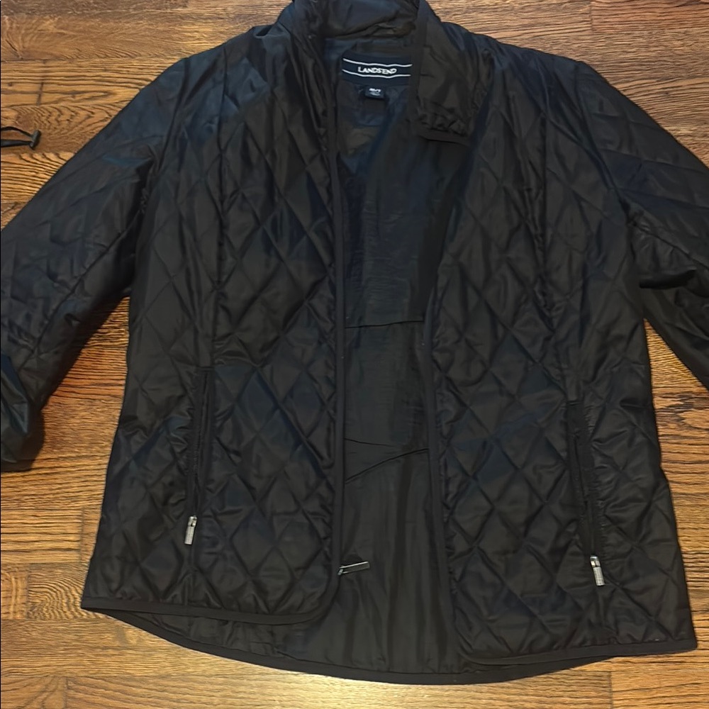 Lands' End Black Quilted Women's Coat
